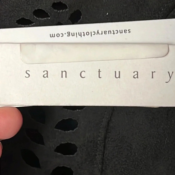 Sanctuary Black Alexia Faux Suede Sheath Cocktail Dress Women Md Laser Cut Event - Picture 8 of 11